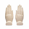 Namaste Mudra Figur mit zwei Buddhas - beige