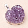 Amethyst druzichka Herzanhänger Silber Ag 925 P655