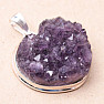 Amethyst druzichka Herzanhänger Silber Ag 925 P677