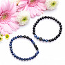 Set aus zwei Armbändern aus Lapislazuli und schwarzem Achat