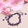 Amethyst-Perlenarmband mit Shamballa-Verschluss