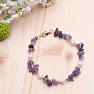 Gehacktes Amethyst-Armband mit Perlmutt