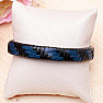 Herrenarmband aus schwarzem und blauem Leder mit schwarzem Verschluss