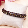 Braunes Herrenlederarmband Curb - goldfarbener Verschluss