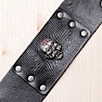 Breites Herren-Lederarmband mit Totenkopf