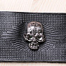 Breites Herren-Lederarmband mit Totenkopf