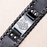 Breites Herren-Lederarmband mit einem Wolf