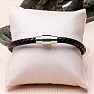 Herrenmode schwarzes Lederarmband Edelstahl Variante 5