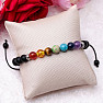 Chakra-Armband Schwarz mit Shamballa-Verschluss