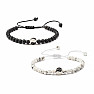 Yin und Yang Armband aus Howlith und Lava