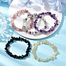 Set aus fünf Armbändern – Amethyst, Citrin, Fluorit, Obsidian und Erdbeerkristall