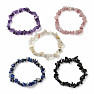 Set aus fünf Armbändern – Lapislazuli, Amethyst, Sagenit, Obsidian und Erdbeerkristall