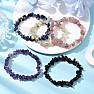 Set aus fünf Armbändern – Lapislazuli, Amethyst, Sagenit, Obsidian und Erdbeerkristall