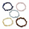 Set aus fünf Armbändern – Aquamarin, Lapislazuli, Citrin, Rosenquarz und Tigerauge