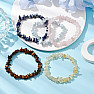 Set aus fünf Armbändern – Aquamarin, Lapislazuli, Citrin, Rosenquarz und Tigerauge