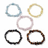 Set aus fünf Armbändern – Aquamarin, Citrin, Rosenquarz, Falke und Tigerauge