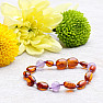 Cognac-Bernsteinarmband mit Amethyst für Kinder