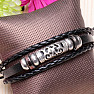 Armband herren-leder-casual-style-schwarz-dreifach