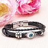 Evil Eye Herrenarmband aus schwarzem Leder