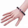 Lavastein und Amethyst in Perlenarmband aus Metall