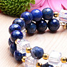 Lapislazuli mit geschliffenen Glasperlen Wickelarmband mit Lotus