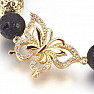 Bellezza Nera Goldfarbenes Schmetterlings-Lavastein-Armband