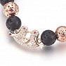 Armband aus Lavastein mit Vögeln in Roségold Bellezza Nera