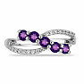 Silberring mit afrikanischem Amethyst und Zirkonen Ag 925 026296 AFAM