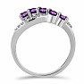 Silberring mit afrikanischem Amethyst und Zirkonen Ag 925 026296 AFAM