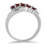 Silberring mit geschliffenem Rubin und Zirkonen Ag 925 026296 RB