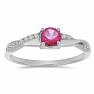 Silberring mit rosa Topas und Zirkonen Ag 925 012722 PT