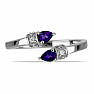 Silberring mit afrikanischem Amethyst und Zirkonen Ag 925 016430 AFAM