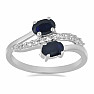 Silberring mit blauem Saphir und Zirkonen Ag 925 026069 SAF