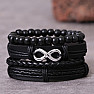 Set aus vier Herrenarmbändern aus Öko-Leder und Holz Infinite