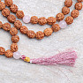 Japa Mala Rudraksha Halskette mit Roségold