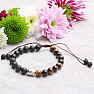 Tigerauge und Sandelholz-Buddha-Armband mit Shamballa-Verschluss