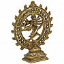 Feng Shui Statuette von Shiva Nataraja in einem Doppelkreis aus Messing