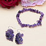 Lila Amethyst Armband und Ohrringe Set