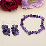 Lila Amethyst Armband und Ohrringe Set