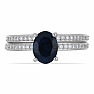 Silberring mit blauem Saphir und Zirkonen Ag 925 046587 SAF