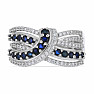 Silberring mit blauem Saphir und Zirkonen Ag 925 048101 SAF