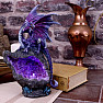 Leuchtende Amethyst-Drachenwächter-Statuette