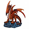 Statuette orangefarbener Drache Wächter