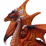 Statuette orangefarbener Drache Wächter