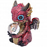 Statuette leuchtender roter Drache mit Kugel