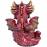 Statuette leuchtender roter Drache mit Kugel