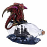 Statue eines Drachen mit einem Schiff in einer Flasche Voyage