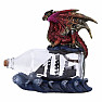 Statue eines Drachen mit einem Schiff in einer Flasche Voyage