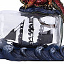 Statue eines Drachen mit einem Schiff in einer Flasche Voyage