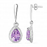 Silberohrringe mit geschliffenen brasilianischen Amethysten Ag 925 09813 BRAME